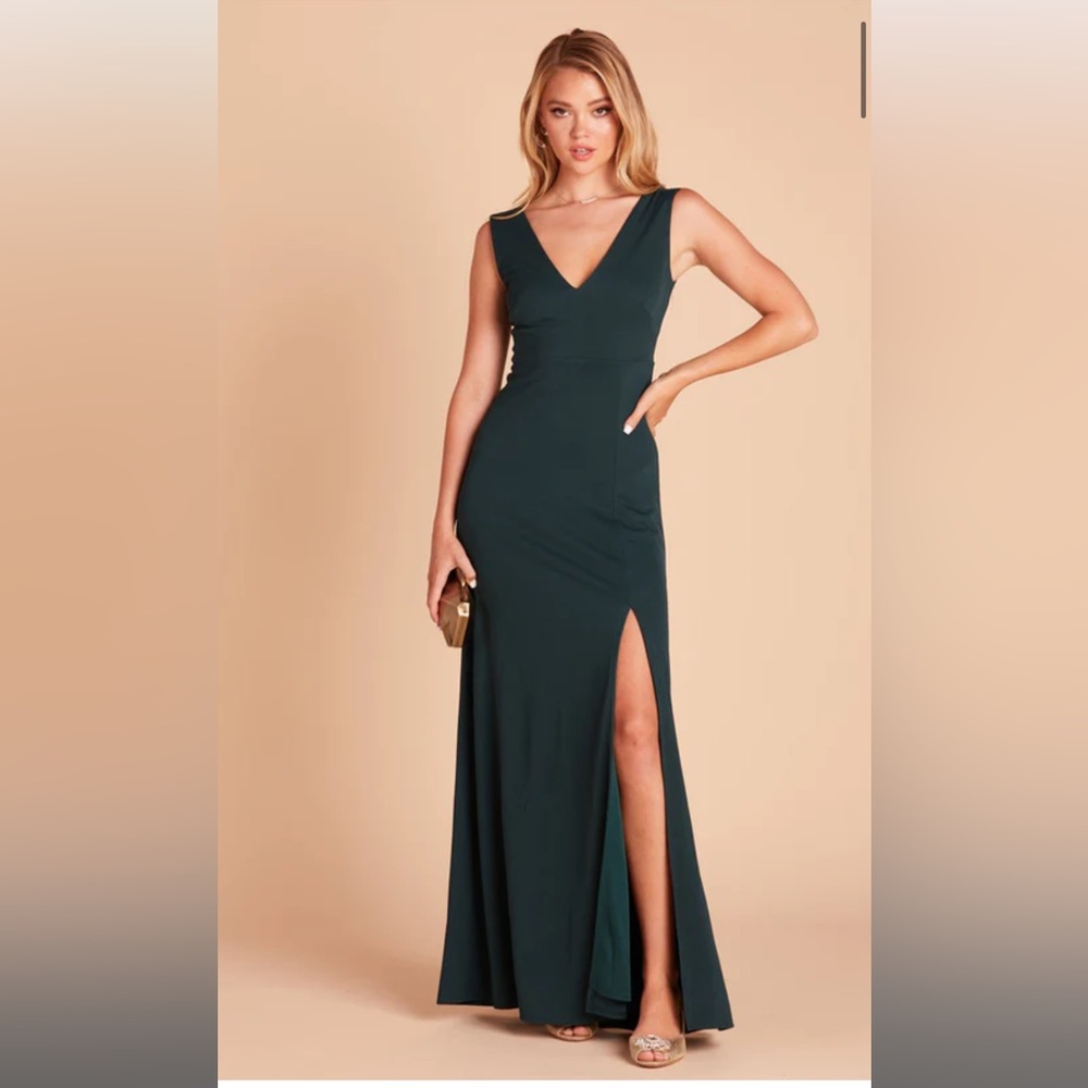 BIRDY GREY - Bridesmaid Shamin Crepe Dress - Emerald Green